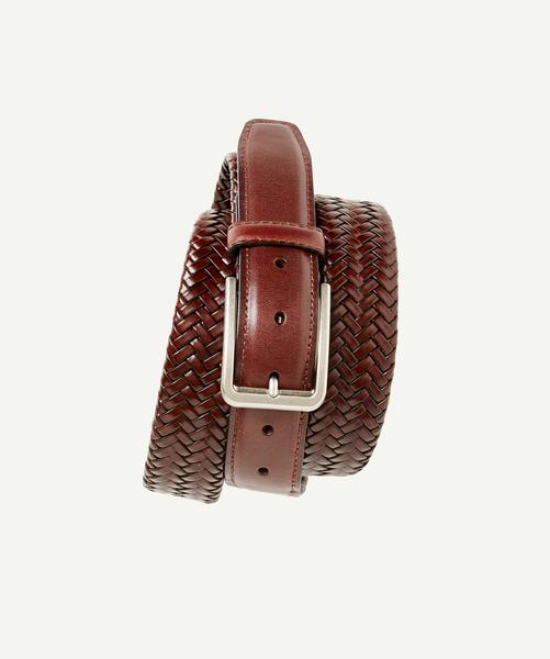 Leather Plait Belt - Brown-GAZMAN-2