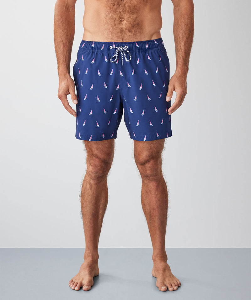 Sailing Boat Swim Shorts - Navy-GAZMAN