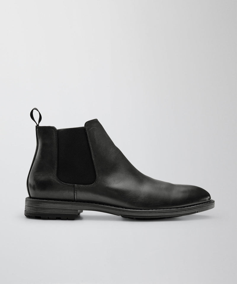 Leather Chelsea Boot - Black-GAZMAN