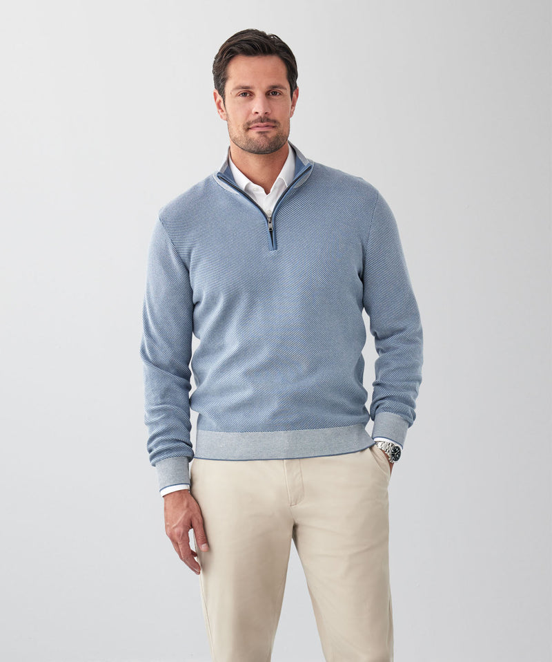 Twill High Flex Half Zip - Steel-GAZMAN