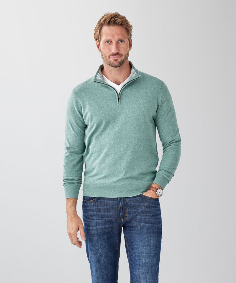 High Flex Half Zip Knit - Sage-GAZMAN