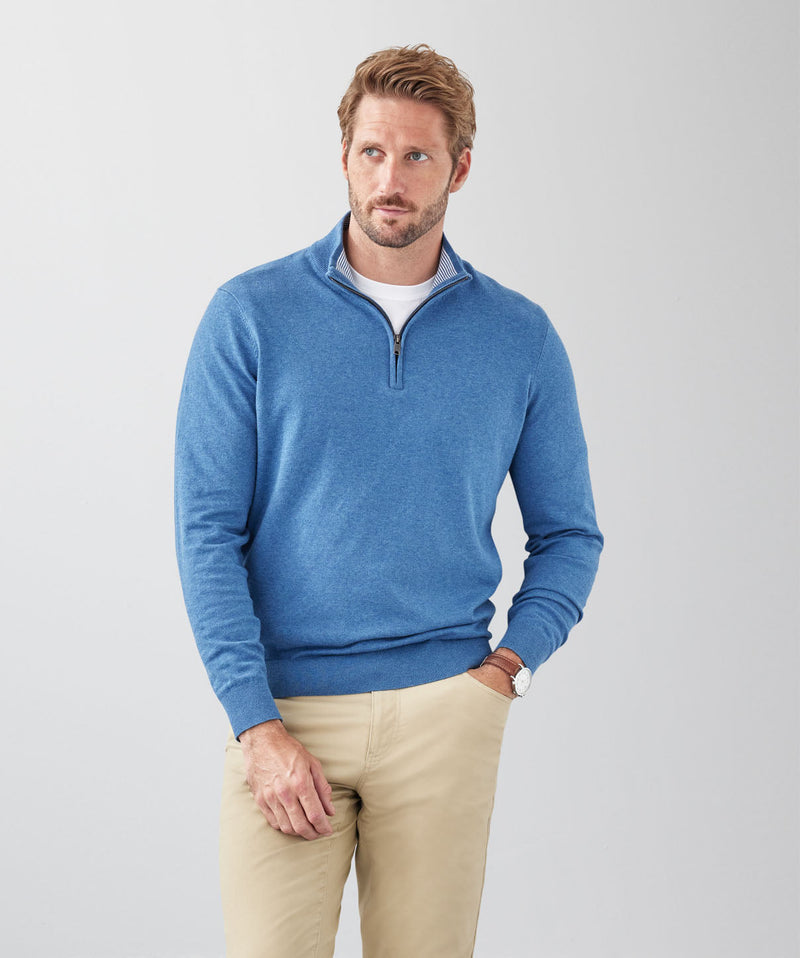 High Flex Half Zip Knit - Blue-GAZMAN