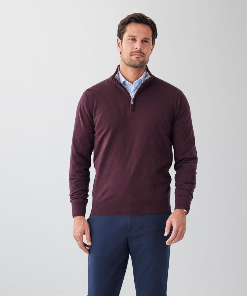 High Flex Half Zip Knit - Plum-GAZMAN