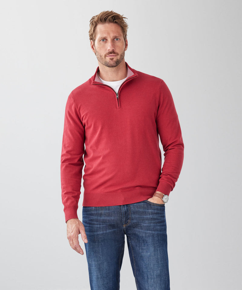 High Flex Half Zip Knit - Red-GAZMAN