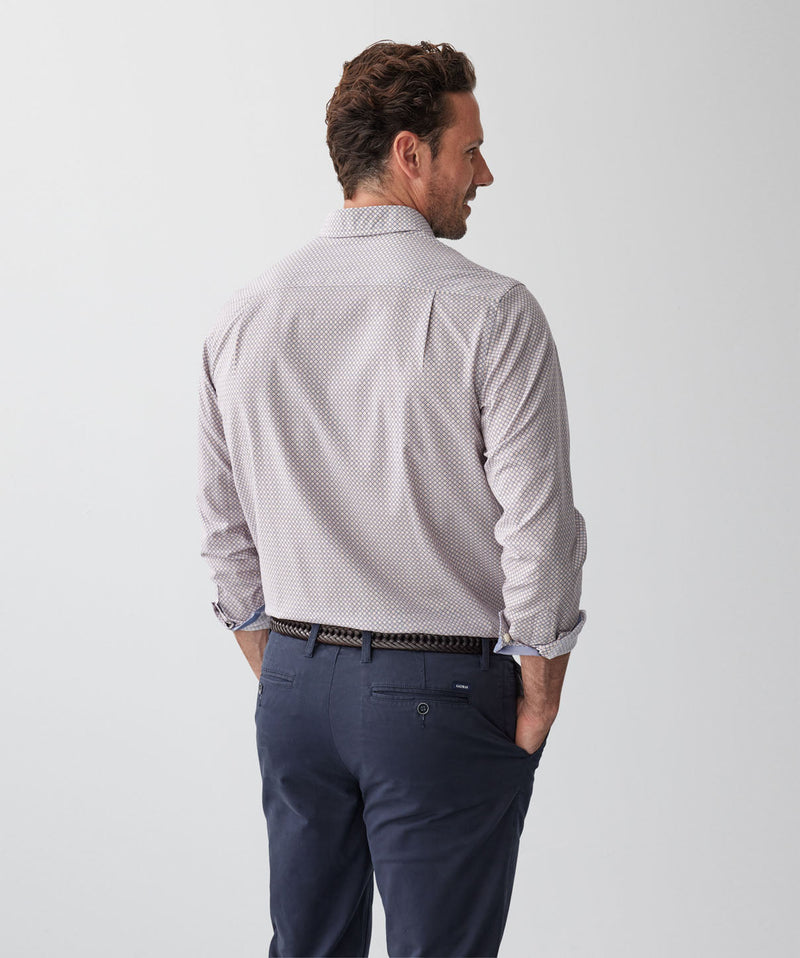 Easy Care Geo Print Long Sleeve Shirt - Multi-GAZMAN