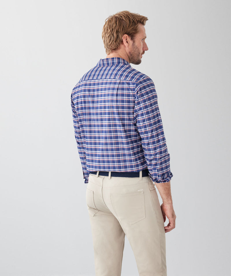 GAZFLEX Performance Multi Check Long Sleeve Shirt - Navy-GAZMAN