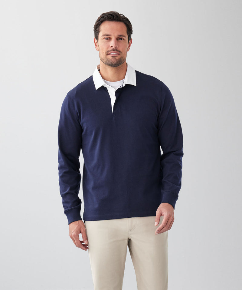 Plain Rugby Jumper - Navy-GAZMAN