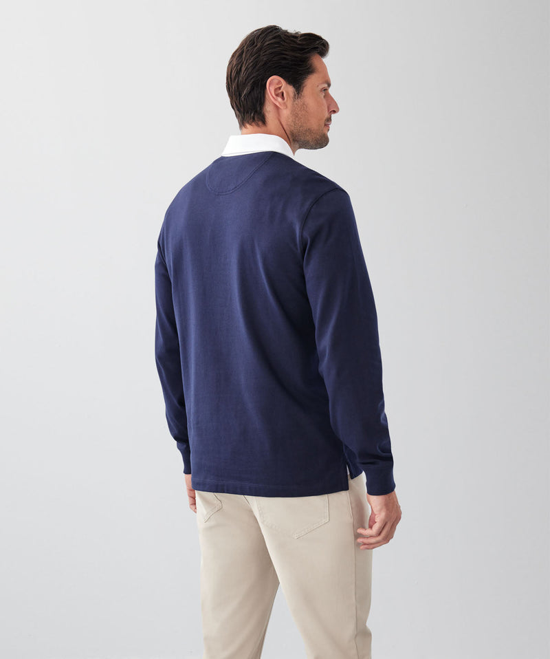 Plain Rugby Jumper - Navy-GAZMAN
