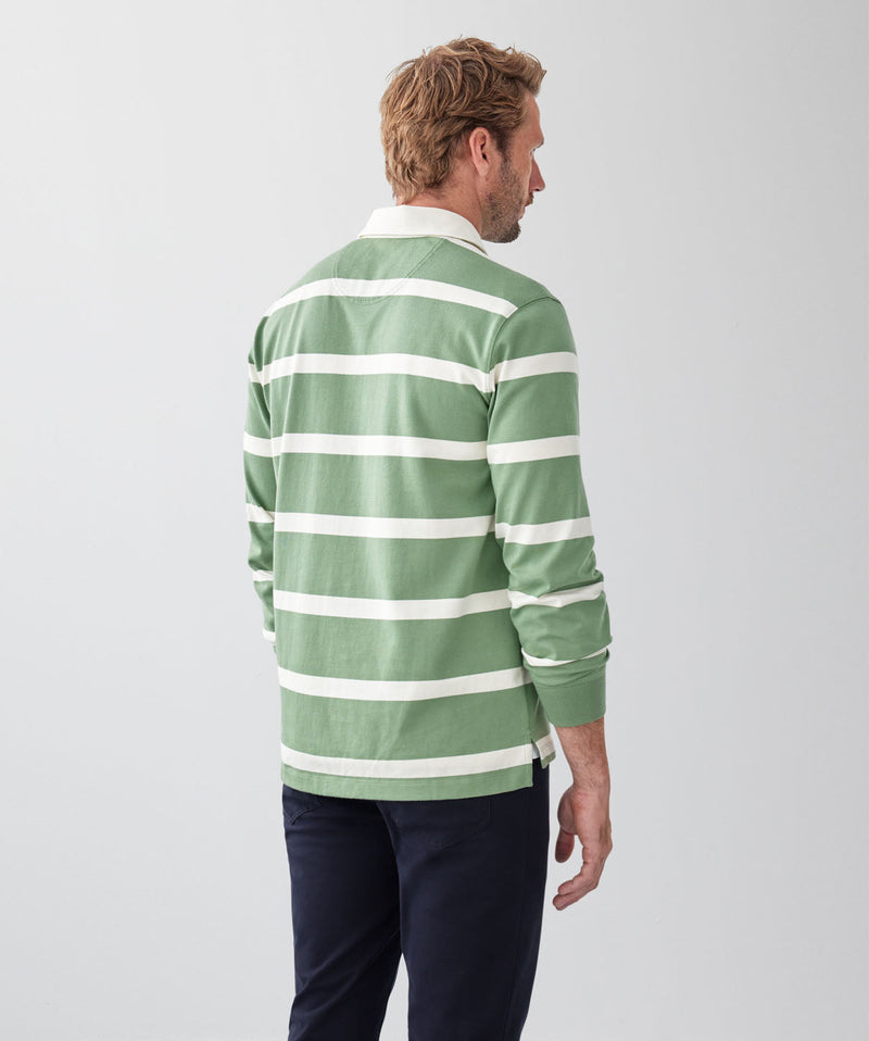 Striped Rugby Jumper - Sage-GAZMAN