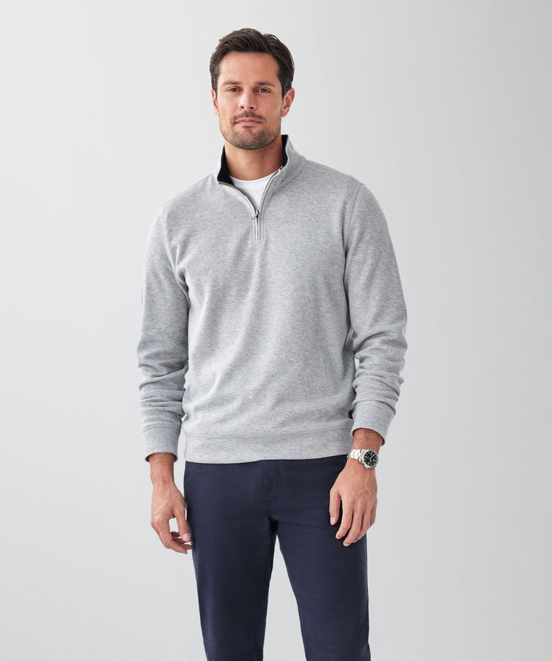 Half Zip Sweat - Grey Melange-GAZMAN