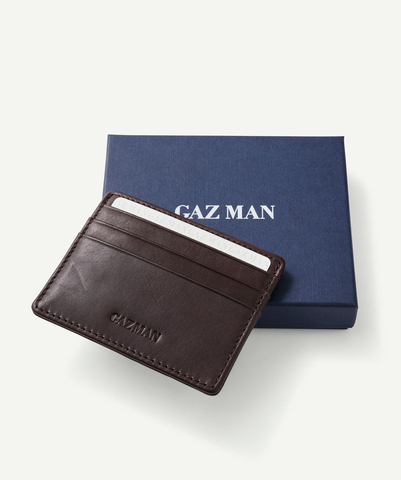 Leather Credit Card Holder - Dark Chocolate-GAZMAN