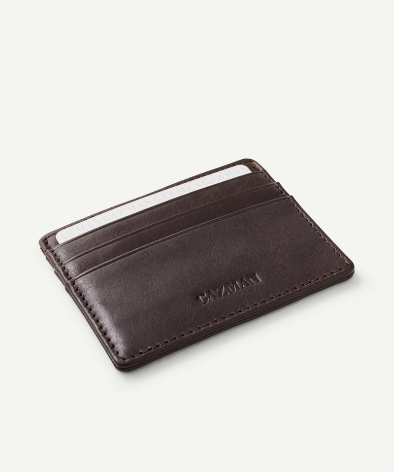 Leather Credit Card Holder - Dark Chocolate-GAZMAN