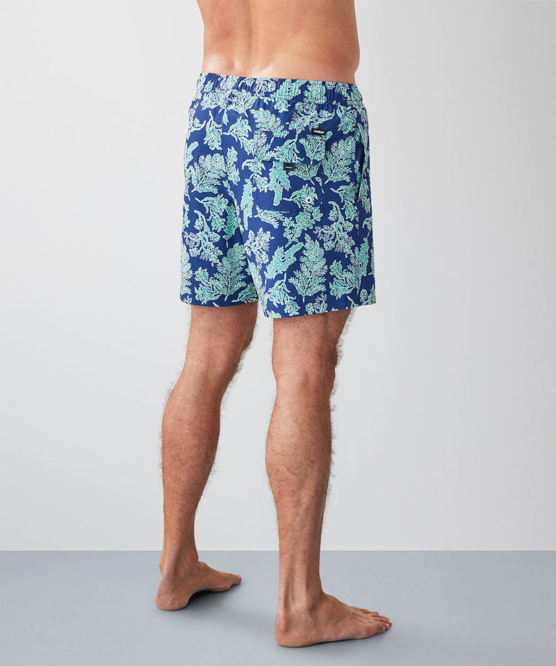 Fern Print Swim Shorts - Navy-GAZMAN