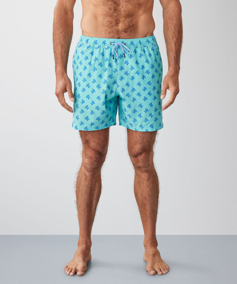 Geo Turtle Swim Shorts - Aqua-GAZMAN