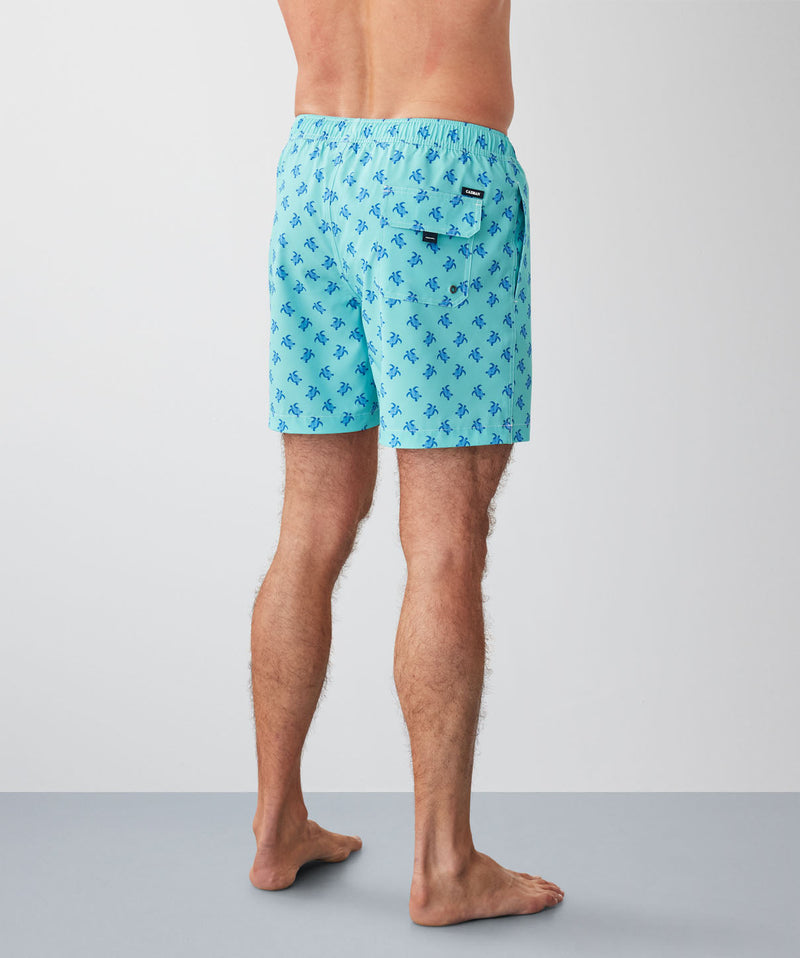 Geo Turtle Swim Shorts - Aqua-GAZMAN