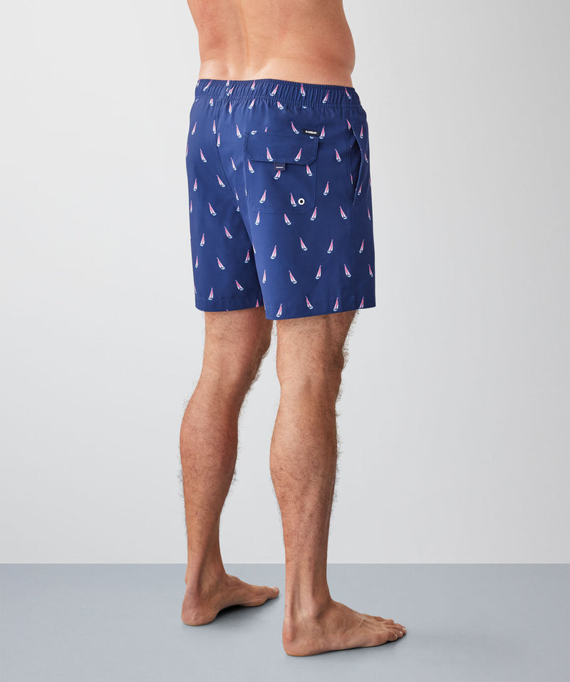 Sailing Boat Swim Shorts - Navy-GAZMAN