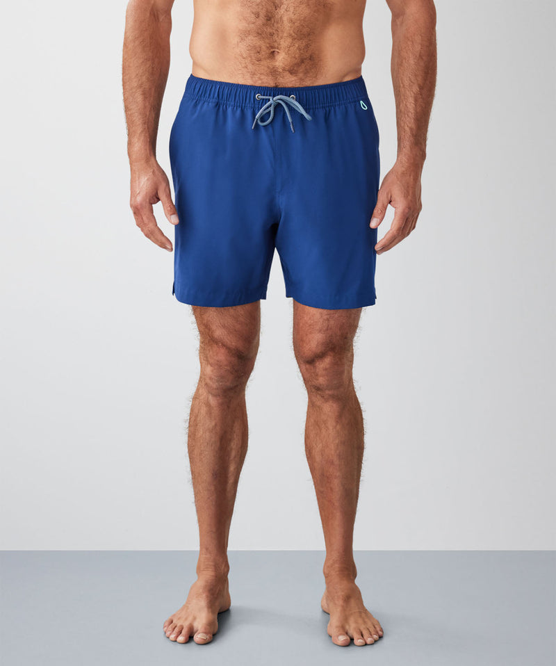 Plain Swim Shorts - Blue-GAZMAN