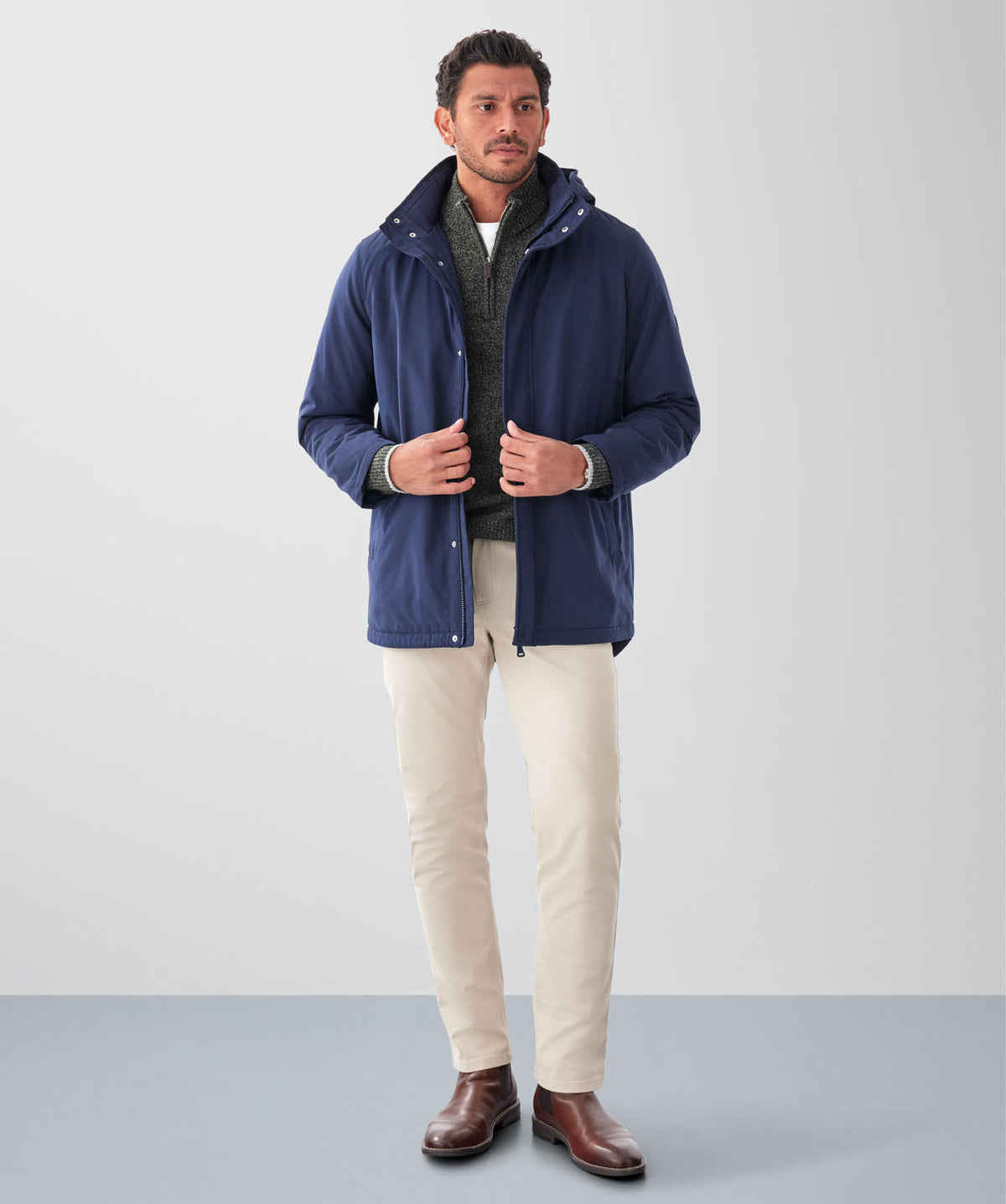 Stadium Hooded Jacket - Navy-GAZMAN