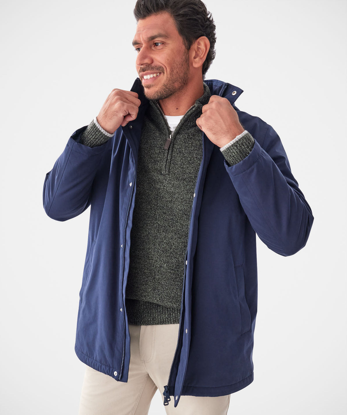 Stadium Hooded Jacket - Navy-GAZMAN