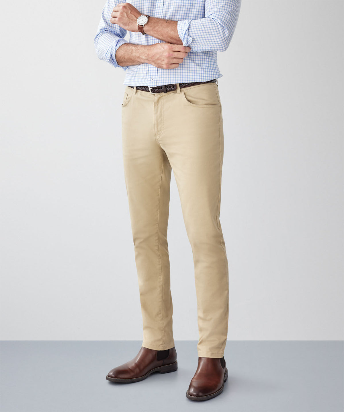 Modern Stretch 5 Pocket Pants - Light Tan-GAZMAN