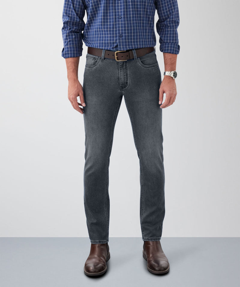 Merricks Knit Modern Fit Jeans - Washed Black-GAZMAN