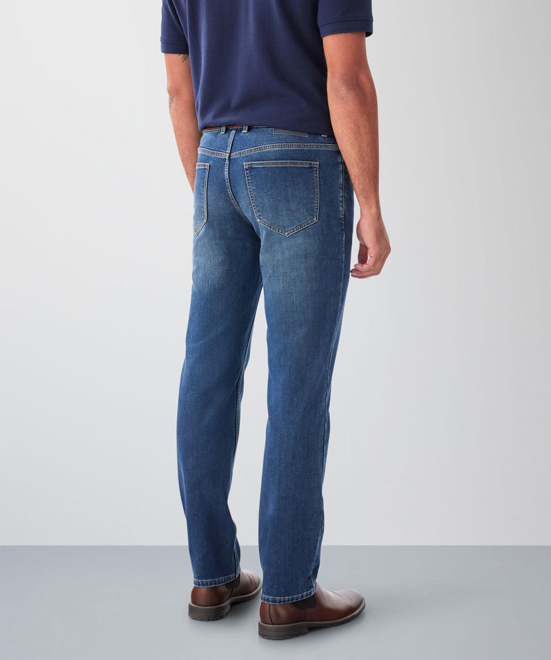 Somers Brushed Straight Jeans - Washed Indigo-GAZMAN