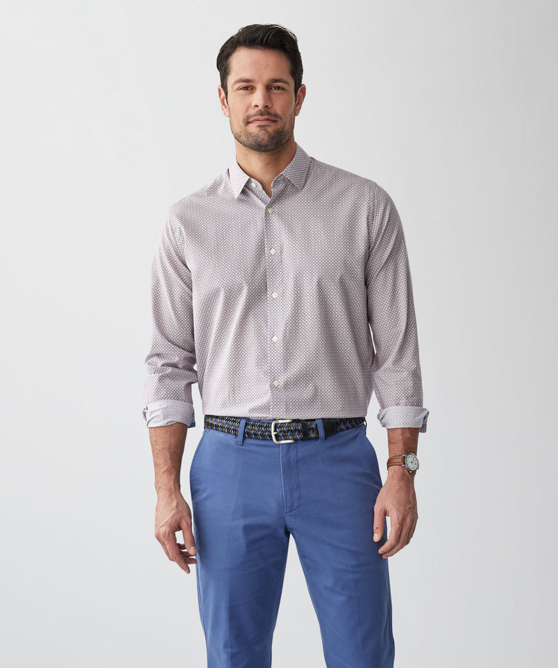 Tailored Easy Care Geo Print Long Sleeve Shirt - Multi-GAZMAN