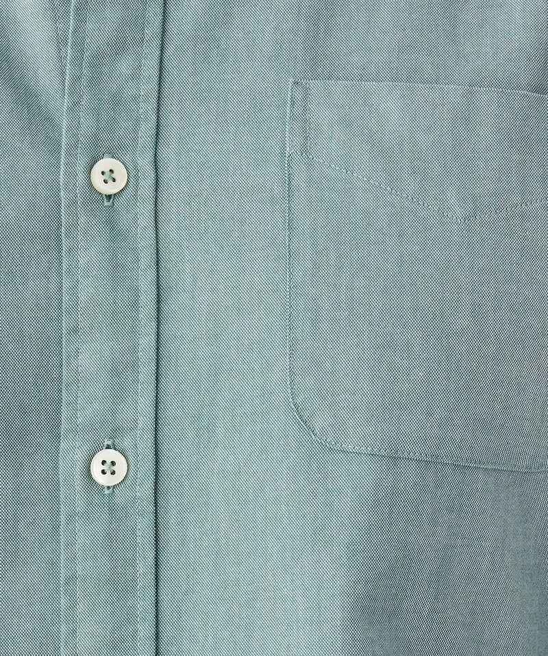 Tailored Fit Plain Casual Oxford Long Sleeve Shirt - Green-GAZMAN