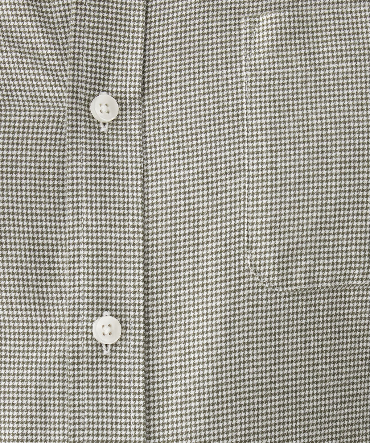 Tailored Fit Brushed Houndstooth Long Sleeve Shirt - Khaki-GAZMAN
