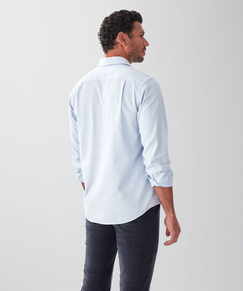 Casual Bedford Long Sleeve Shirt - Sky Blue-GAZMAN