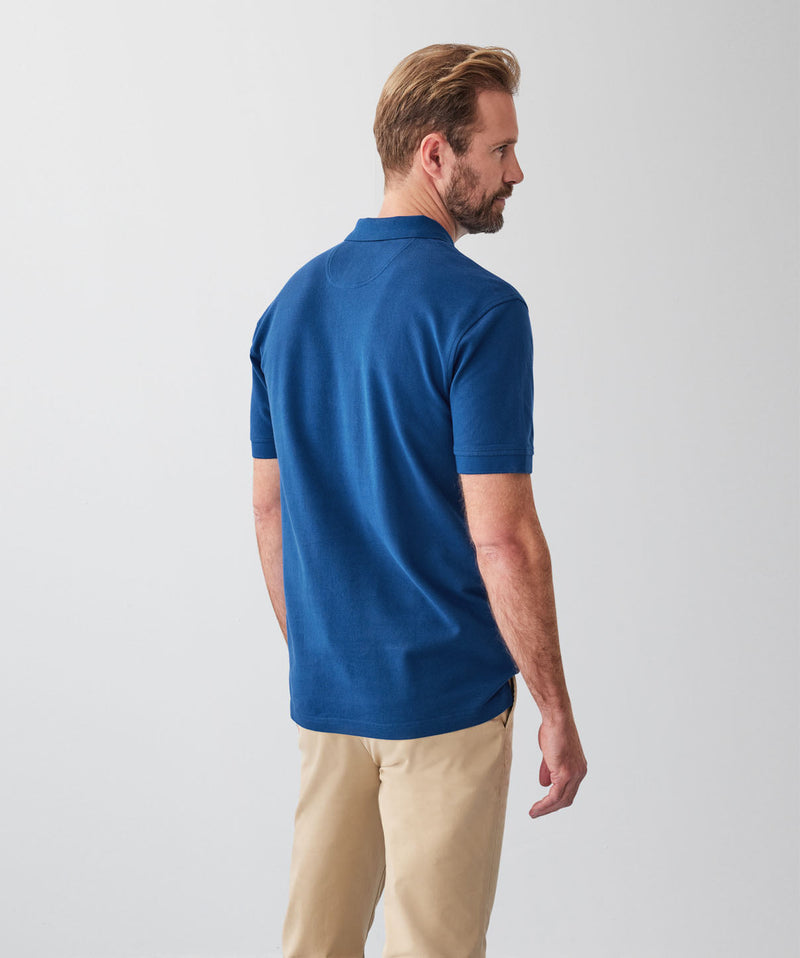 Classic Pique Polo - Blue Melange-GAZMAN