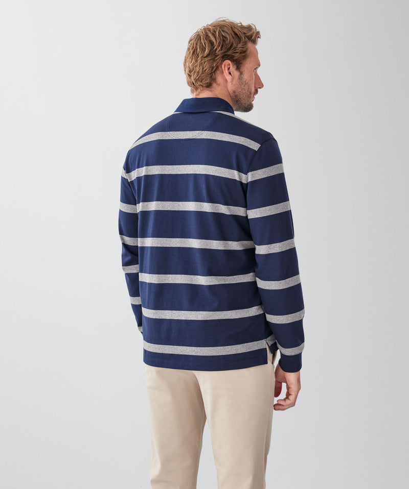 Striped Rugby Jumper - Navy-GAZMAN