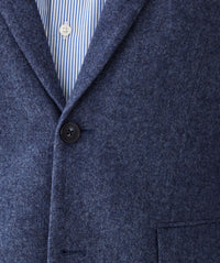 Wool Blend Plain Sports Jacket - Navy-GAZMAN