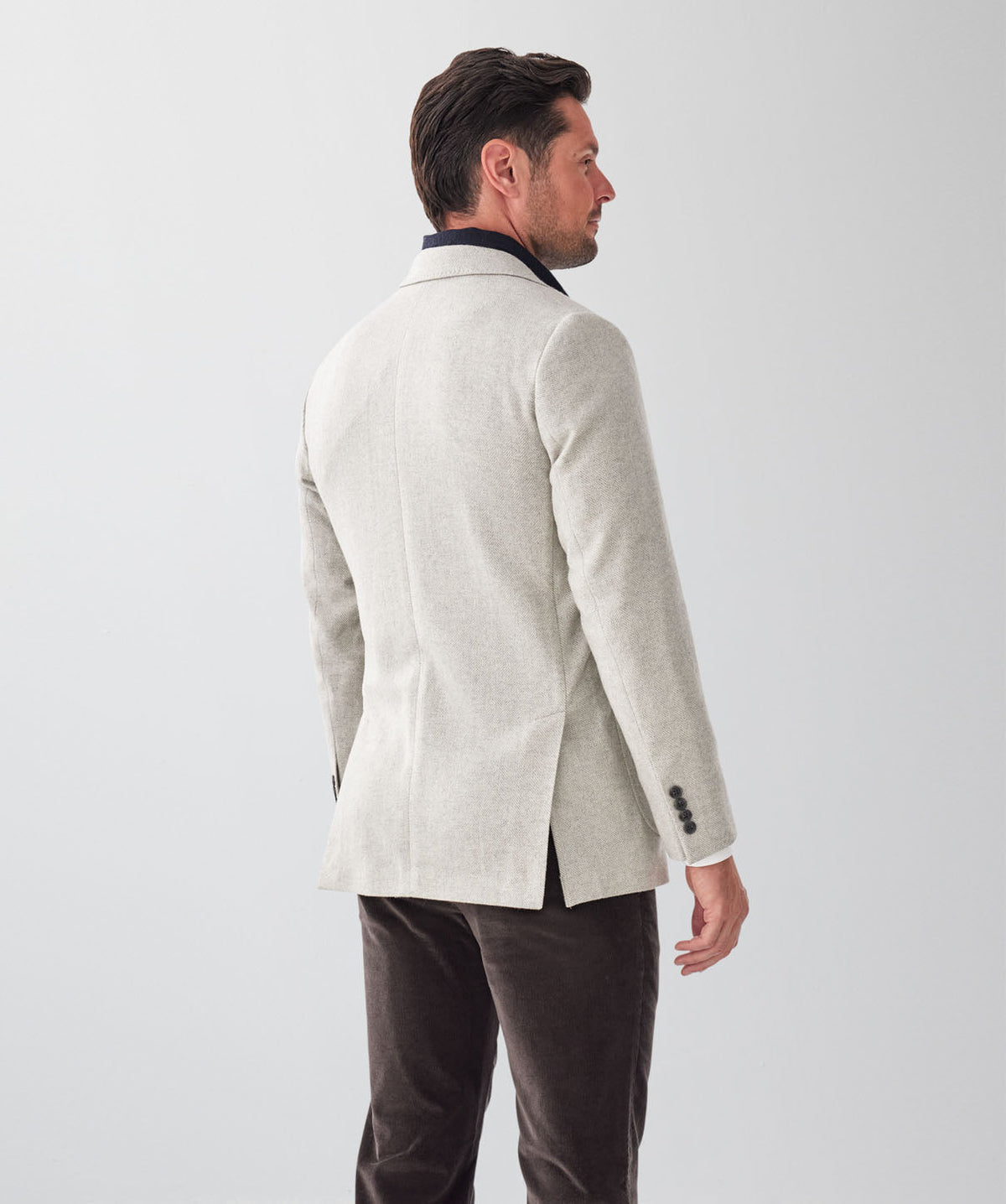 Wool Blend Unstructured Sports Jacket - Grey Melange-GAZMAN
