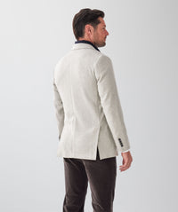 Wool Blend Unstructured Sports Jacket - Grey Melange-GAZMAN
