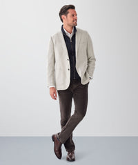 Wool Blend Unstructured Sports Jacket - Grey Melange-GAZMAN