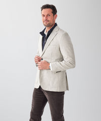Wool Blend Unstructured Sports Jacket - Grey Melange-GAZMAN