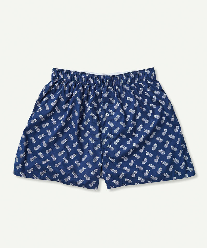 Pineapple Print Boxers - Navy-GAZMAN-1